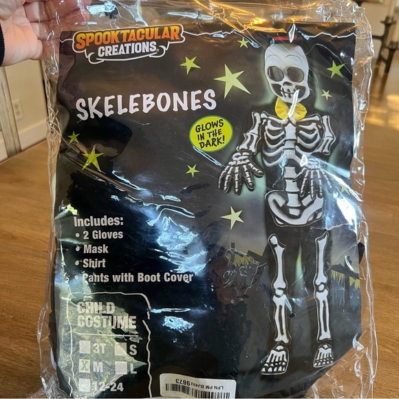 Spooktacular Creations Boys Glows in the Dark Skeleton Costume Skelebones Medium - Picture 10 of 14